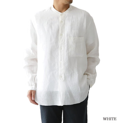 Still by Hand スティルバイハンド リネン バンドカラーシャツ SH0792 麻 ノーカラー リネンシャツ (メンズ)