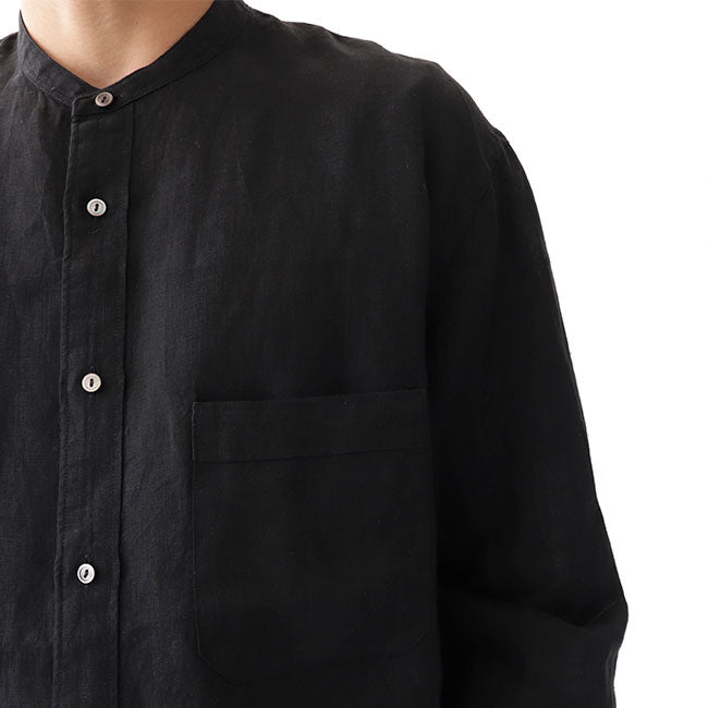 Still by Hand スティルバイハンド リネン バンドカラーシャツ SH0792 麻 ノーカラー リネンシャツ (メンズ)