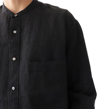Still by Hand スティルバイハンド リネン バンドカラーシャツ SH0792 麻 ノーカラー リネンシャツ (メンズ)