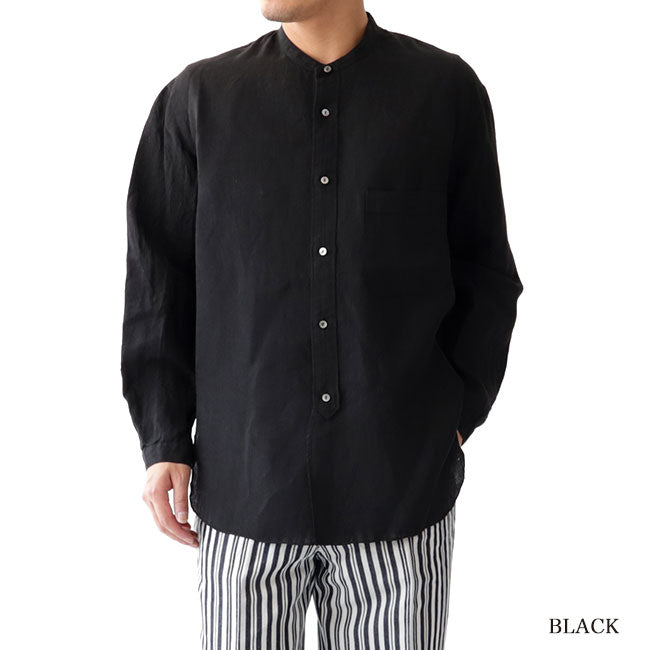 Still by Hand スティルバイハンド リネン バンドカラーシャツ SH0792 麻 ノーカラー リネンシャツ (メンズ)