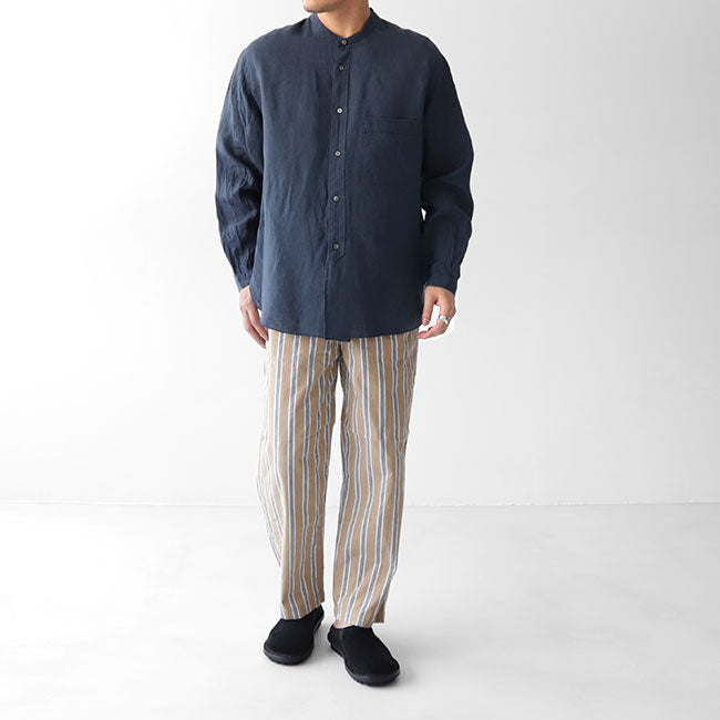 Still by Hand スティルバイハンド リネン バンドカラーシャツ SH0792 麻 ノーカラー リネンシャツ (メンズ)