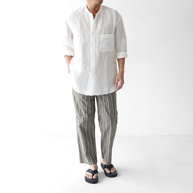 Still by Hand スティルバイハンド リネン バンドカラーシャツ SH0792 麻 ノーカラー リネンシャツ (メンズ)