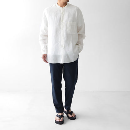 Still by Hand スティルバイハンド リネン バンドカラーシャツ SH0792 麻 ノーカラー リネンシャツ (メンズ)