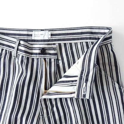 Still by Hand スティルバイハンド 綿麻 ストライプパンツ PT0591 リネン パンツ (メンズ)
