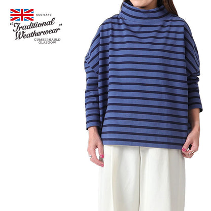 Traditional Weatherwear トラディショナルウェザーウェア BIG MARINE T/N モックネック ボーダー カットソー L192CJPO0227A 長袖Tシャツ レディース
