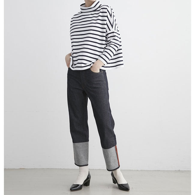Traditional Weatherwear トラディショナルウェザーウェア BIG MARINE T/N モックネック ボーダー カットソー L192CJPO0227A 長袖Tシャツ レディース