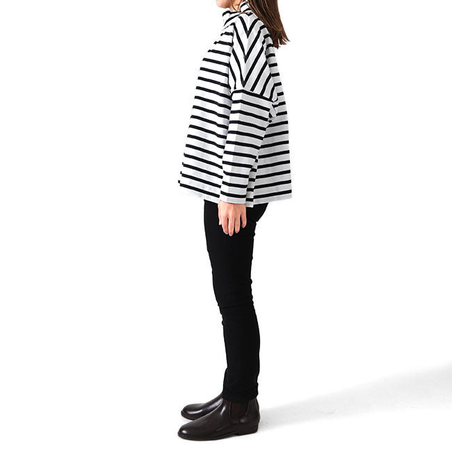 Traditional Weatherwear トラディショナルウェザーウェア BIG MARINE T/N モックネック ボーダー カットソー L192CJPO0227A 長袖Tシャツ レディース