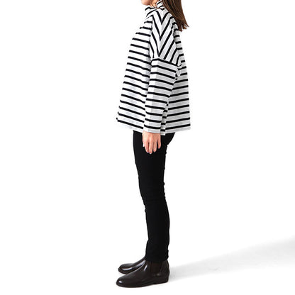 Traditional Weatherwear トラディショナルウェザーウェア BIG MARINE T/N モックネック ボーダー カットソー L192CJPO0227A 長袖Tシャツ レディース