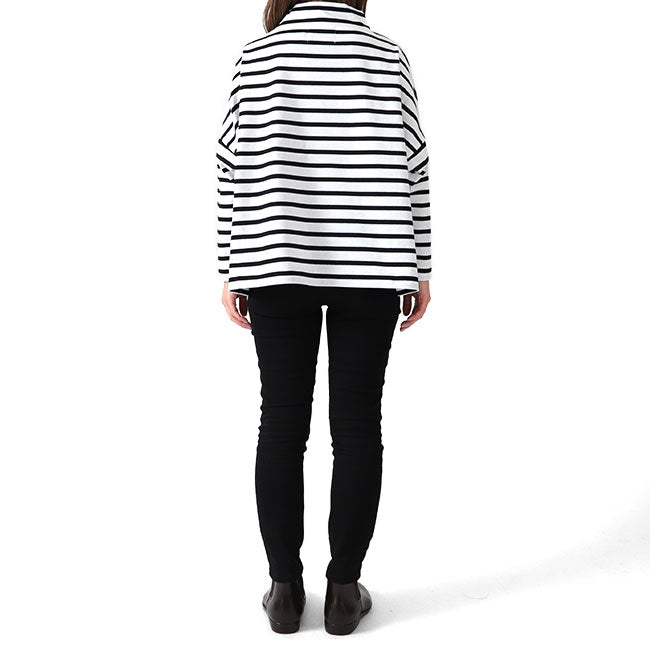 Traditional Weatherwear トラディショナルウェザーウェア BIG MARINE T/N モックネック ボーダー カットソー L192CJPO0227A 長袖Tシャツ レディース