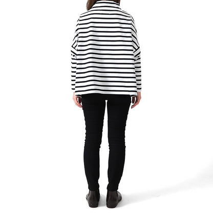 Traditional Weatherwear トラディショナルウェザーウェア BIG MARINE T/N モックネック ボーダー カットソー L192CJPO0227A 長袖Tシャツ レディース