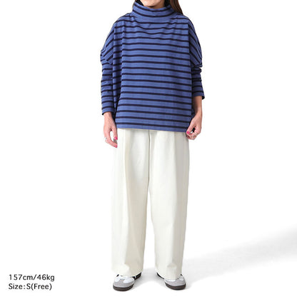 Traditional Weatherwear トラディショナルウェザーウェア BIG MARINE T/N モックネック ボーダー カットソー L192CJPO0227A 長袖Tシャツ レディース