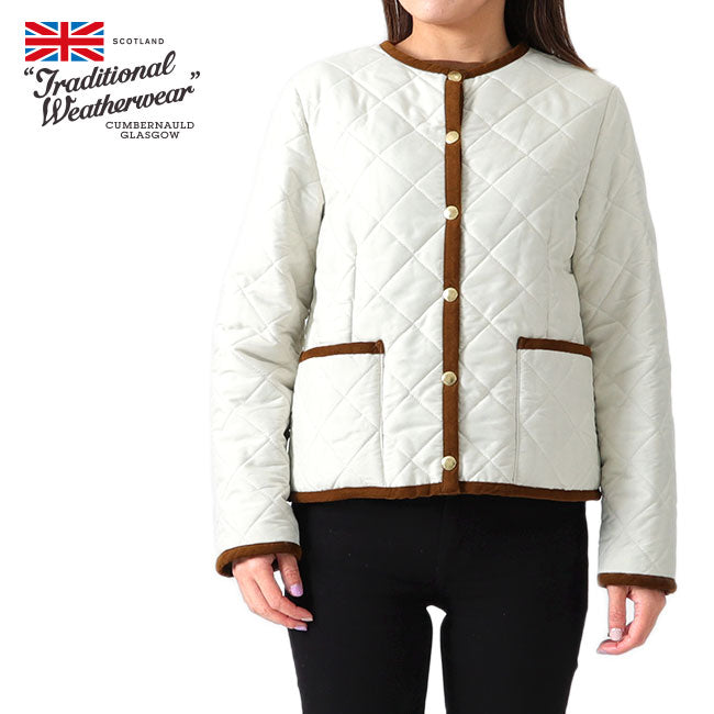 Traditional Weatherwear トラディショナルウェザーウェア ARKLEY アークリー ノーカラー 裏ボア ショートキルティングジャケット L192APQCO0050EQ レディース
