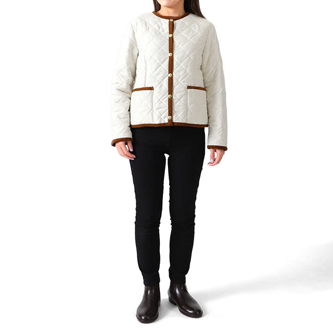 Traditional Weatherwear トラディショナルウェザーウェア ARKLEY アークリー ノーカラー 裏ボア ショートキルティングジャケット L192APQCO0050EQ レディース