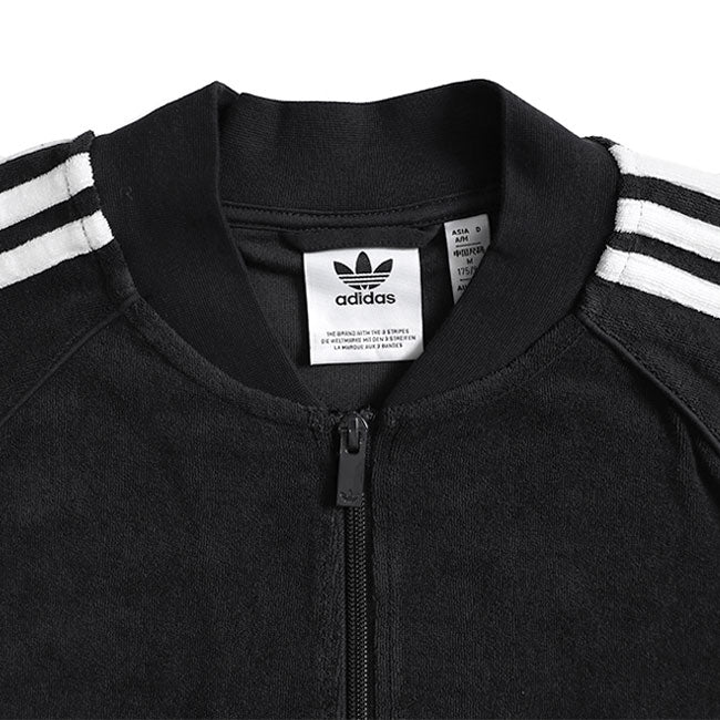 日本限定モデル adidas originals アディダス オリジナルス パイル地 トラックトップ ジャージ JX8971 黒 ブラック メンズ レディース
