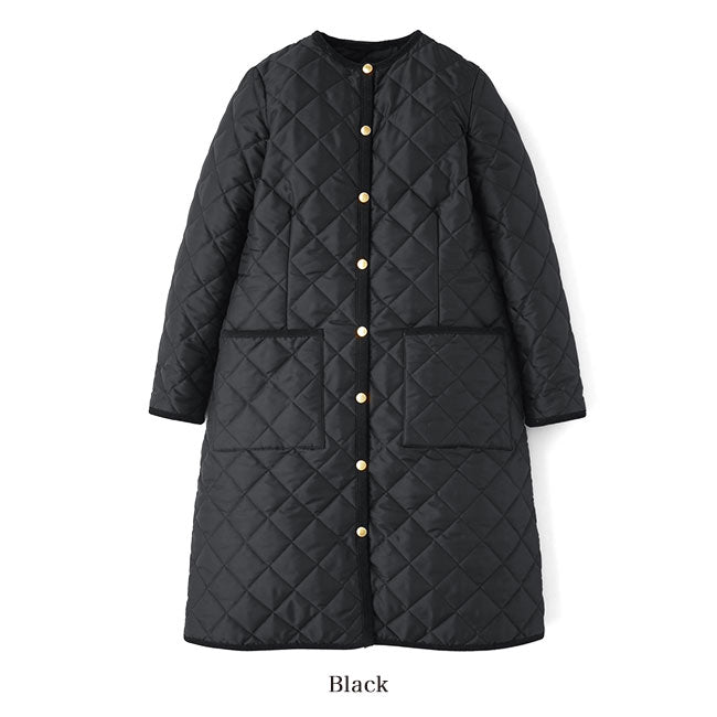 Traditional Weatherwear トラディショナルウェザーウェア ARKLEY LONG アークリー ロング キルティング カラーレスコート ノーカラー レディース
