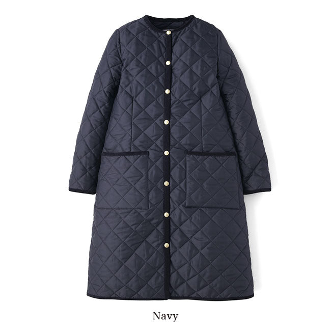 Traditional Weatherwear トラディショナルウェザーウェア ARKLEY LONG アークリー ロング キルティング カラーレスコート ノーカラー レディース