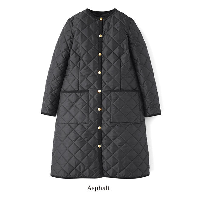 Traditional Weatherwear トラディショナルウェザーウェア ARKLEY LONG アークリー ロング キルティング カラーレスコート ノーカラー レディース