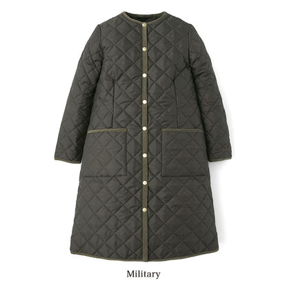 Traditional Weatherwear トラディショナルウェザーウェア ARKLEY LONG アークリー ロング キルティング カラーレスコート ノーカラー レディース