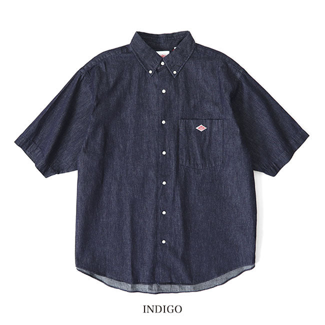 DANTON ダントン ダンガリー ボタンダウン デニムシャツ DT-B0118 DUG 半袖シャツ メンズ