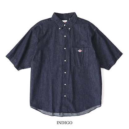 DANTON ダントン ダンガリー ボタンダウン デニムシャツ DT-B0118 DUG 半袖シャツ メンズ