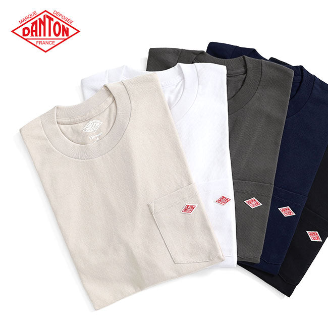 DANTON ダントン ワッペンロゴ 胸ポケット Tシャツ DT-C0198 TCB 無地 半袖Tシャツ メンズ レディース