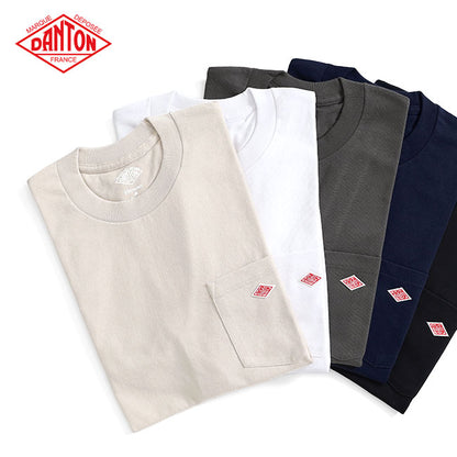 DANTON ダントン ワッペンロゴ 胸ポケット Tシャツ DT-C0198 TCB 無地 半袖Tシャツ メンズ レディース