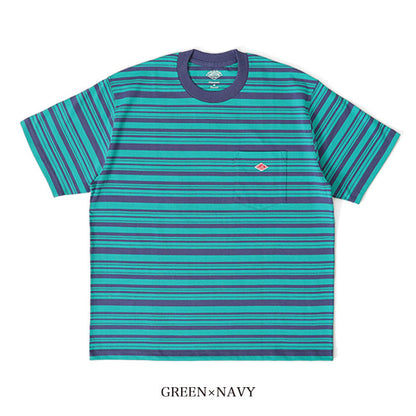 DANTON ダントン ワッペンロゴ 胸ポケット ボーダー Tシャツ DT-C0198 TCB 半袖Tシャツ メンズ レディース