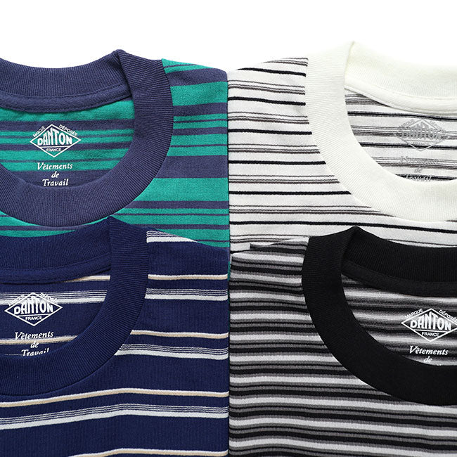 DANTON ダントン ワッペンロゴ 胸ポケット ボーダー Tシャツ DT-C0198 TCB 半袖Tシャツ メンズ レディース