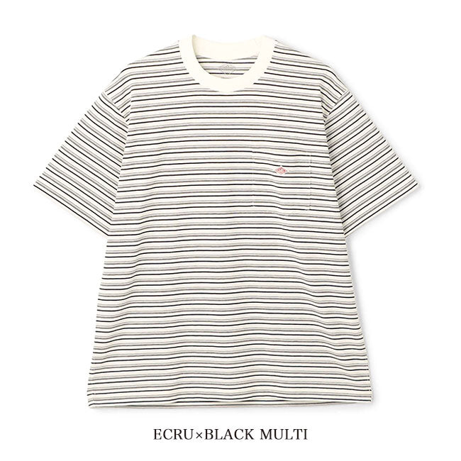 DANTON ダントン ワッペンロゴ 胸ポケット ボーダー Tシャツ DT-C0198 TCB 半袖Tシャツ メンズ レディース