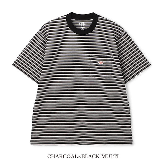 DANTON ダントン ワッペンロゴ 胸ポケット ボーダー Tシャツ DT-C0198 TCB 半袖Tシャツ メンズ レディース