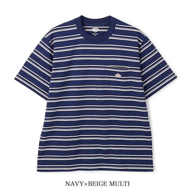 DANTON ダントン ワッペンロゴ 胸ポケット ボーダー Tシャツ DT-C0198 TCB 半袖Tシャツ メンズ レディース