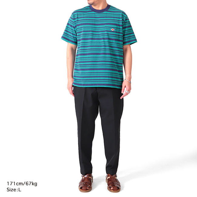 DANTON ダントン ワッペンロゴ 胸ポケット ボーダー Tシャツ DT-C0198 TCB 半袖Tシャツ メンズ レディース