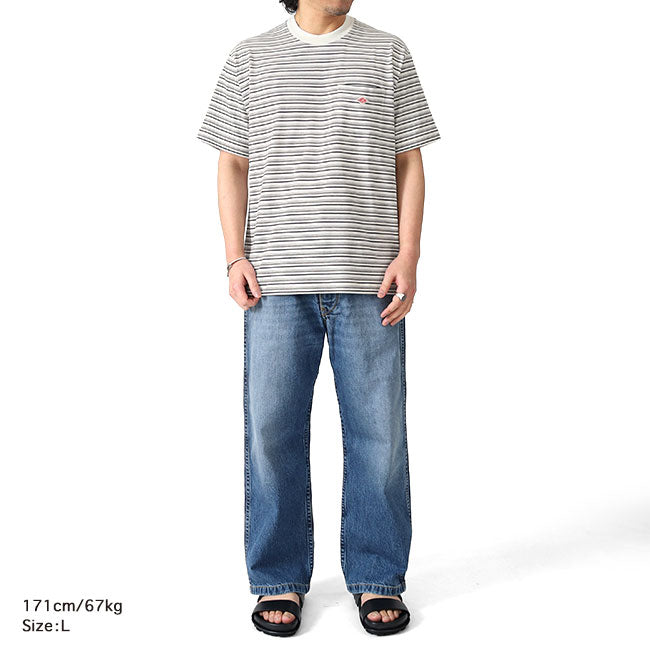 DANTON ダントン ワッペンロゴ 胸ポケット ボーダー Tシャツ DT-C0198 TCB 半袖Tシャツ メンズ レディース