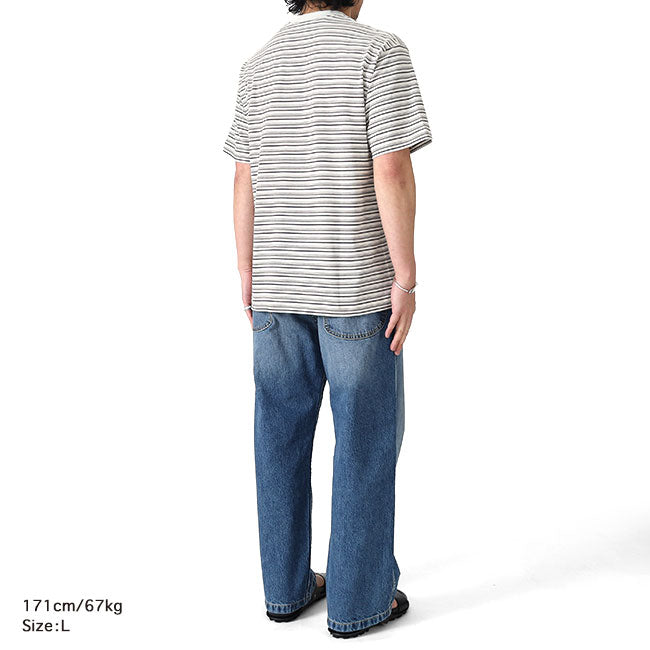 DANTON ダントン ワッペンロゴ 胸ポケット ボーダー Tシャツ DT-C0198 TCB 半袖Tシャツ メンズ レディース