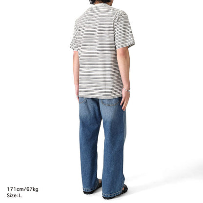 DANTON ダントン ワッペンロゴ 胸ポケット ボーダー Tシャツ DT-C0198 TCB 半袖Tシャツ メンズ レディース