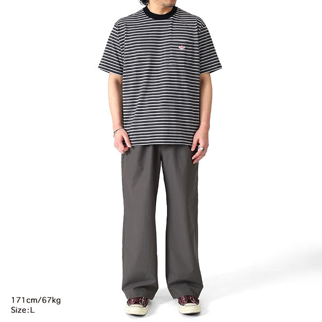 DANTON ダントン ワッペンロゴ 胸ポケット ボーダー Tシャツ DT-C0198 TCB 半袖Tシャツ メンズ レディース
