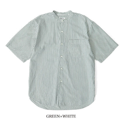 GYMPHLEX ジムフレックス バンドカラー ストライプシャツ GY-B0156 MUL 半袖シャツ メンズ