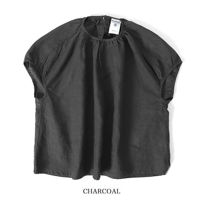 ORCIVAL オーシバル リネンクロス ネックギャザー プルオーバーシャツ OR-B0141 YLM 半袖シャツ カットソー レディース
