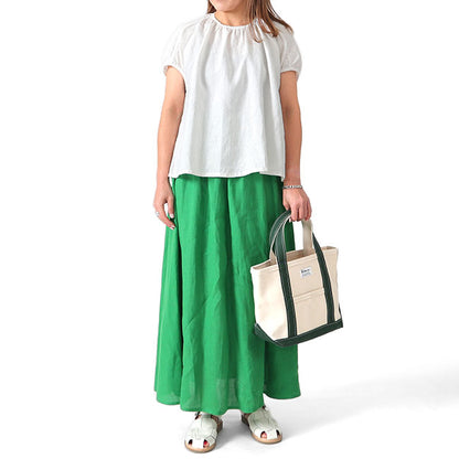 ORCIVAL オーシバル リネンクロス ネックギャザー プルオーバーシャツ OR-B0141 YLM 半袖シャツ カットソー レディース