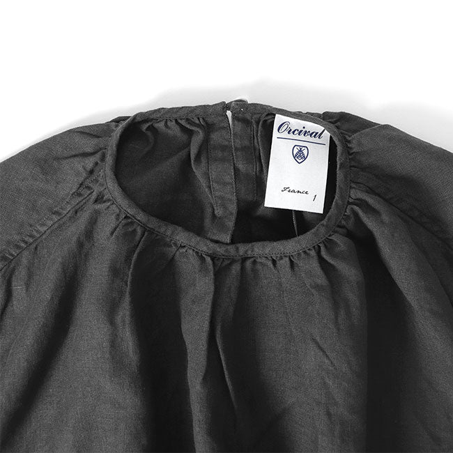 ORCIVAL オーシバル リネンクロス ネックギャザー プルオーバーシャツ OR-B0141 YLM 半袖シャツ カットソー レディース