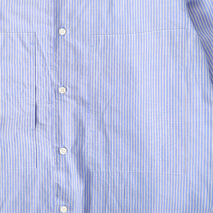 STILL BY HAND スティルバイハンド ストライプ ナローカラー コットンラミーシャツ SH04231 バンドカラー 長袖シャツ メンズ