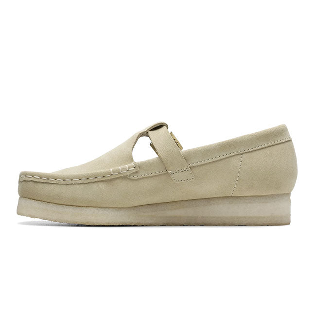Clarks クラークス WALLABEE T BAR ワラビー Tバーストラップ ローファー 26175665 ベージュ レディース