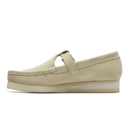 Clarks クラークス WALLABEE T BAR ワラビー Tバーストラップ ローファー 26175665 ベージュ レディース