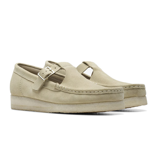 Clarks クラークス WALLABEE T BAR ワラビー Tバーストラップ ローファー 26175665 ベージュ レディース