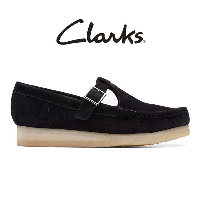 Clarks クラークス WALLABEE T BAR ワラビー Tバーストラップ ローファー 26175666 黒 レディース