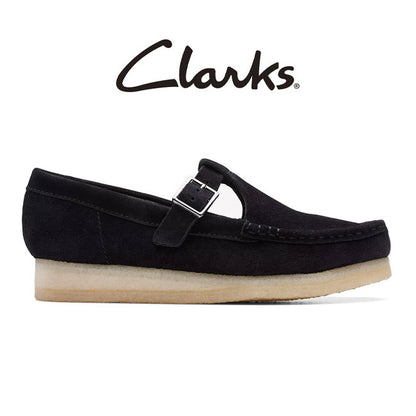 Clarks クラークス WALLABEE T BAR ワラビー Tバーストラップ ローファー 26175666 黒 レディース