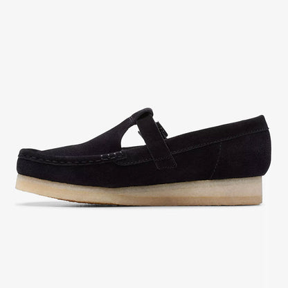 Clarks クラークス WALLABEE T BAR ワラビー Tバーストラップ ローファー 26175666 黒 レディース
