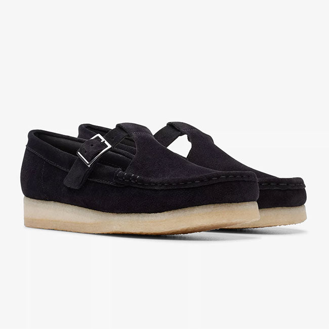 Clarks クラークス WALLABEE T BAR ワラビー Tバーストラップ ローファー 26175666 黒 レディース
