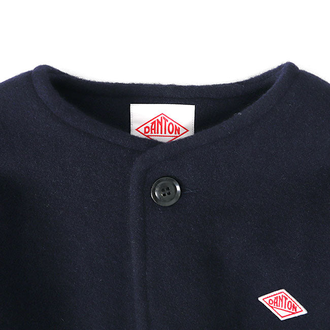 DANTON ダントン ウールライトパイル ウールモッサ カラーレスジャケット DT-A0013 WLP ノーカラー レディース