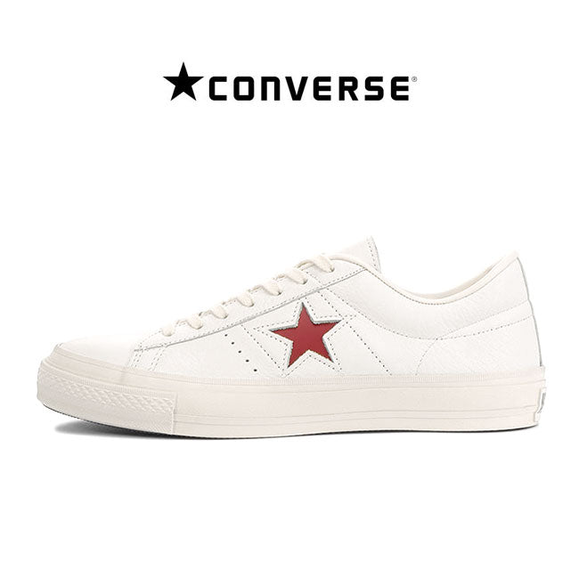 CONVERSE コンバース 日本製 ワンスター J エンボスレザー スニーカー ONE STAR J EB LEATHER 白赤 シューズ メンズ レディース